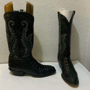 Corral Women's Black Caiman Exotic Cowboy Boots size 8